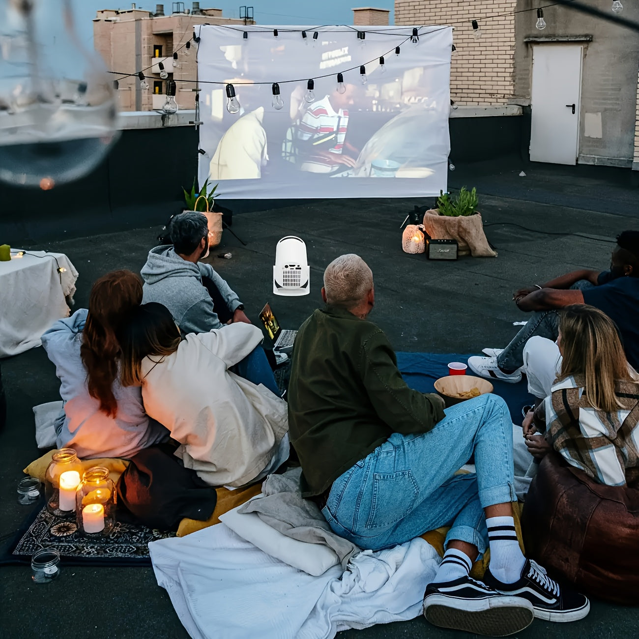 Mini projecteur Full HD 1080p, projecteur de cinéma intégré