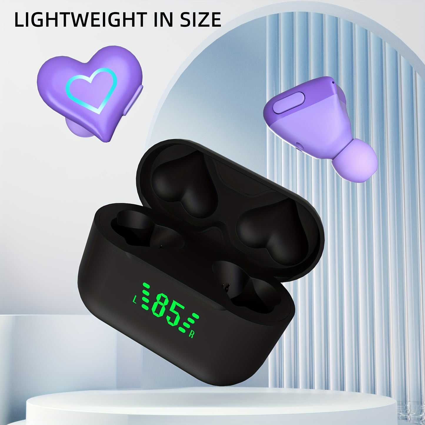 Ecouteurs sans fil TWS en forme de cœur