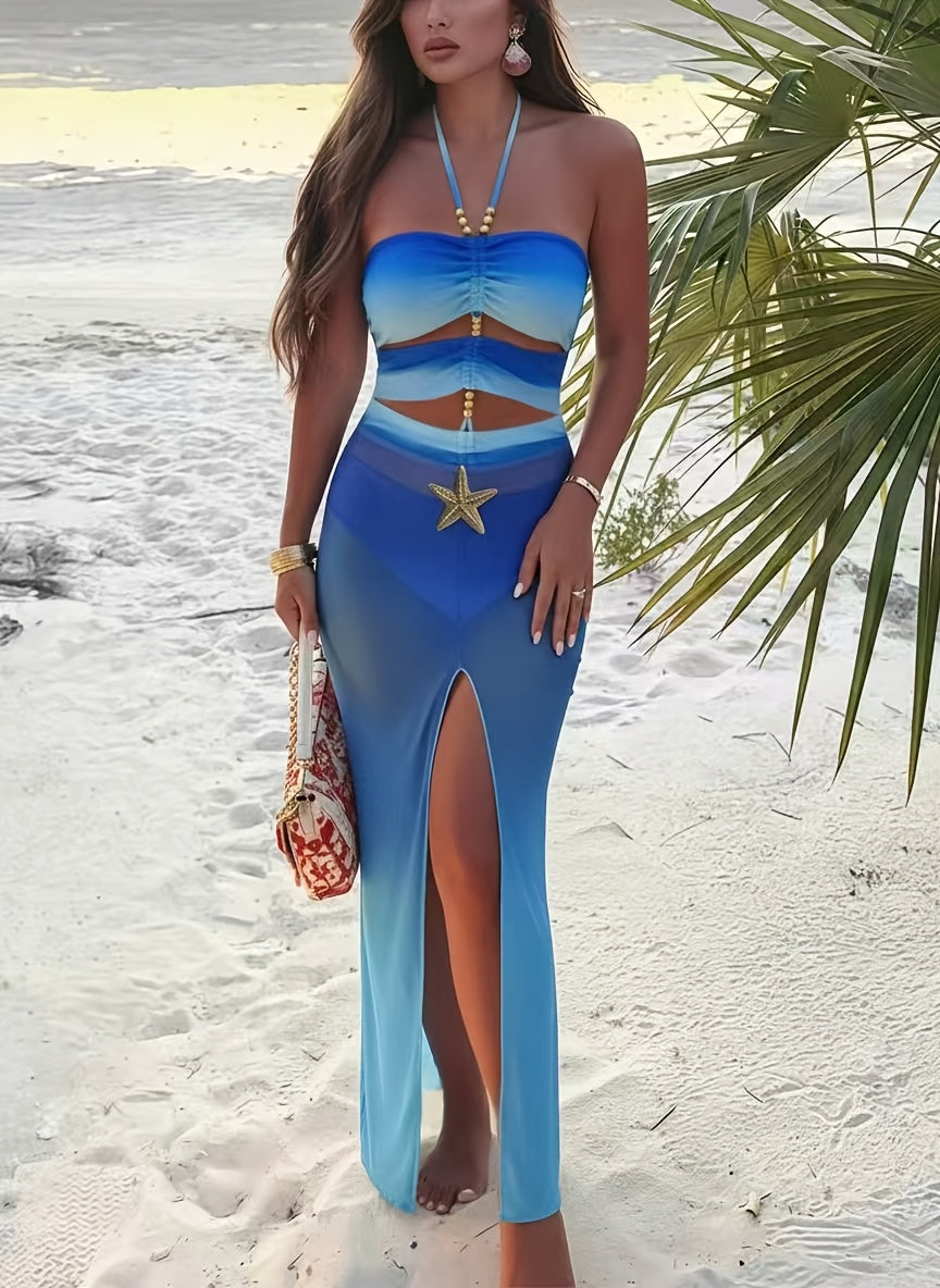 Ensemble maillot de bain élégant | Maillot de bain dos nu dégradé