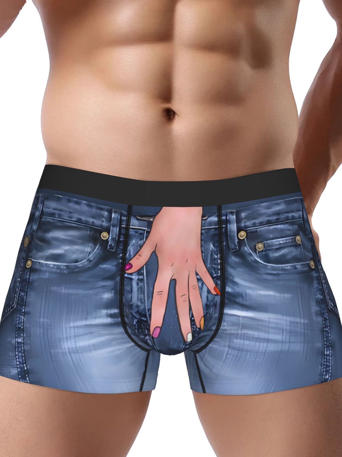 Boxer bleu humoristique BIIHUDU pour homme