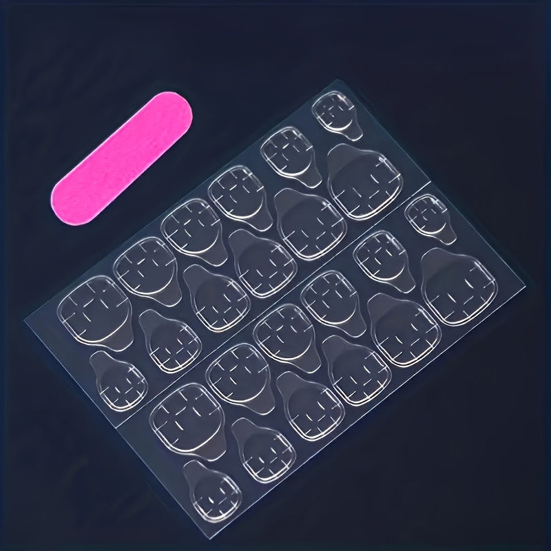 24 faux ongles courts de forme carrée