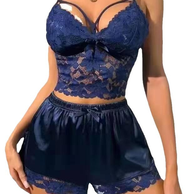 Ensemble pyjama débardeur et short en dentelle