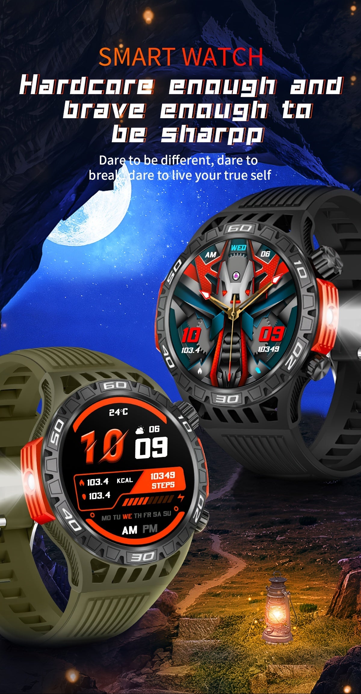 Montres connectées avec lampe de poche