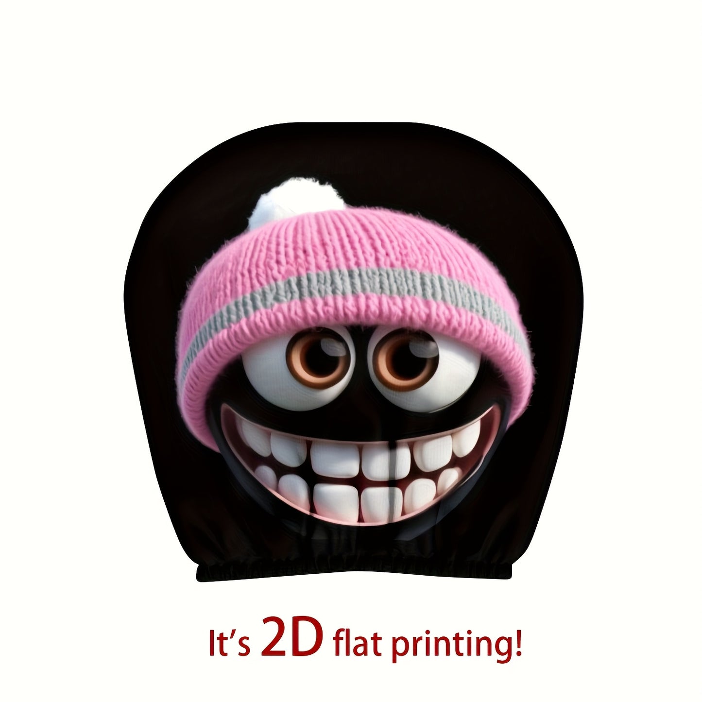 Lot de 2 housses de siège auto noires à motif tête