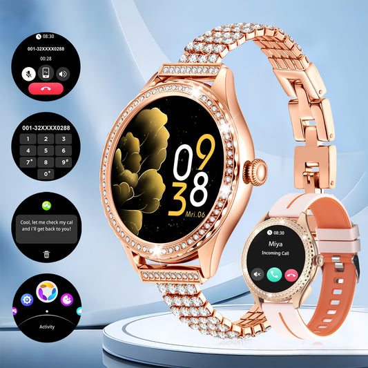 Cette nouvelle montre connectée élégante pour femme (modèle 2026) permet de répondre et de passer des appels