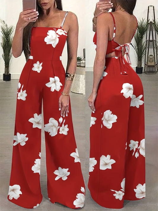 Combinaison élégante à imprimé floral pour femme