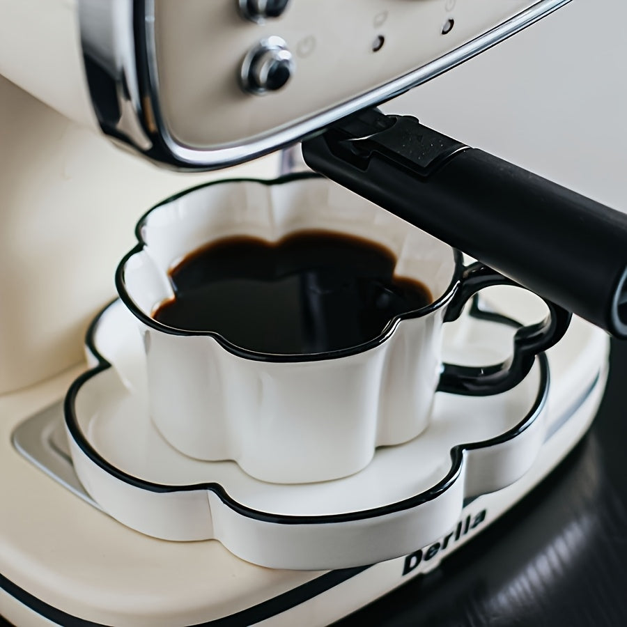Ensemble tasse et soucoupe à café en céramique minimaliste nordique