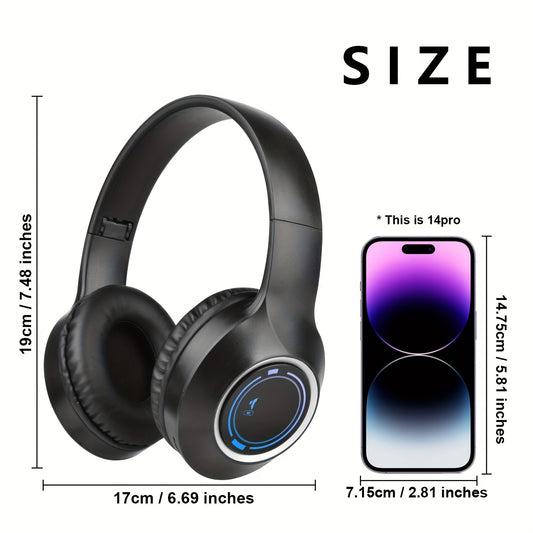 Casque sans fil supra-auriculaire pliable avec microphone