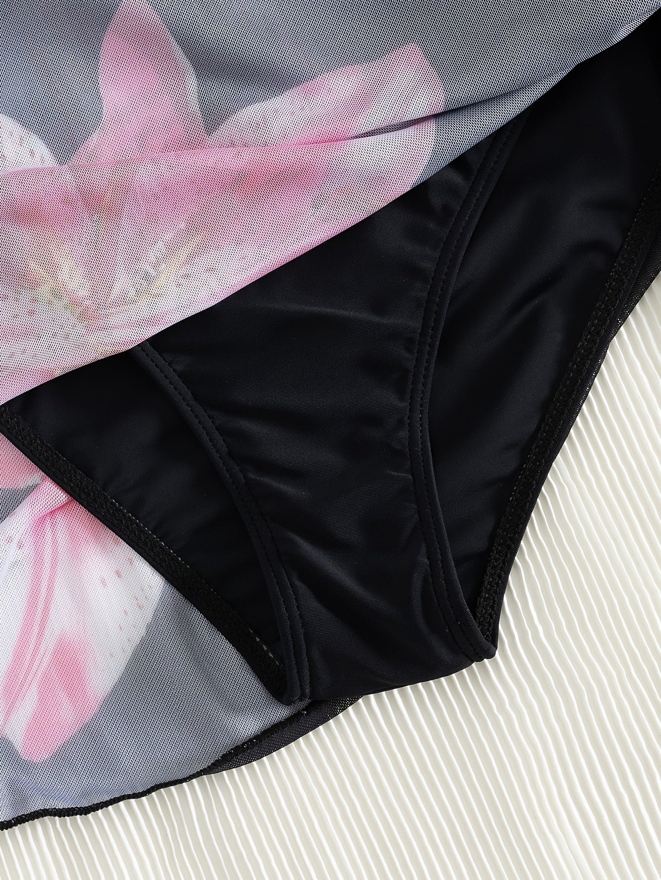 Ensemble bikini deux pièces pour femme, imprimé floral rose et lys