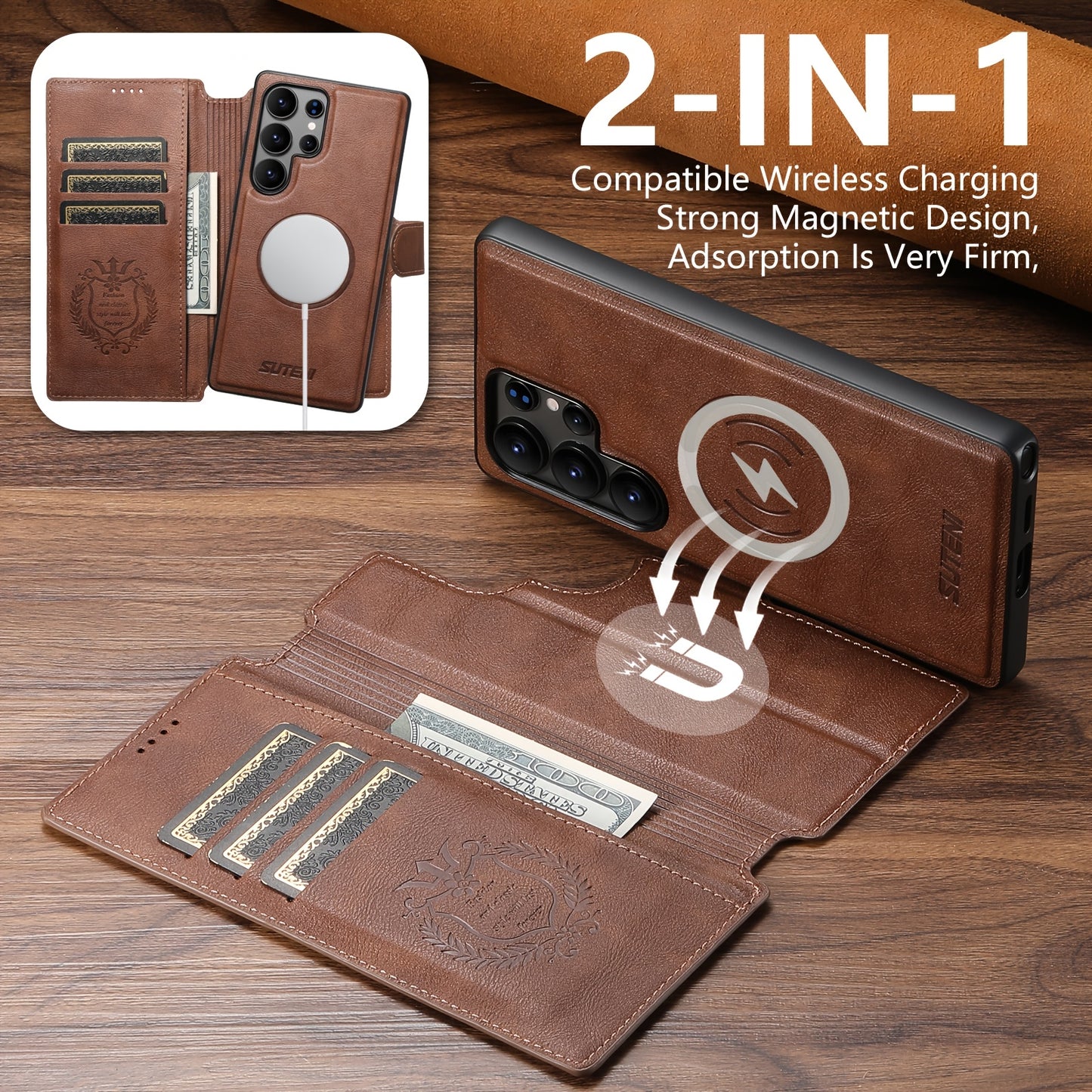 Étui de téléphone SUTENI compatible avec la recharge sans fil 2 en 1, SAMSUNG