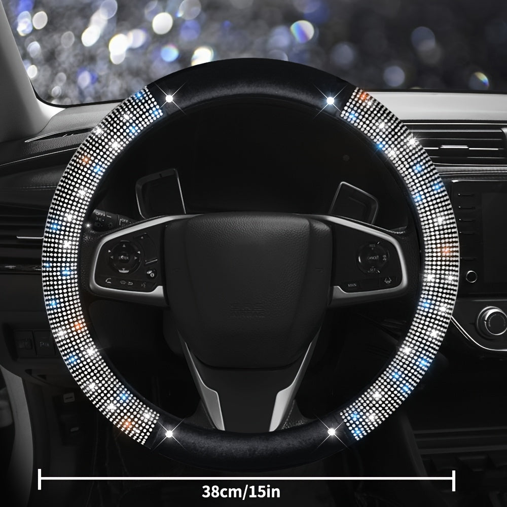 Transformez votre intérieur automobile avec cette housse de volant ornée de diamants
