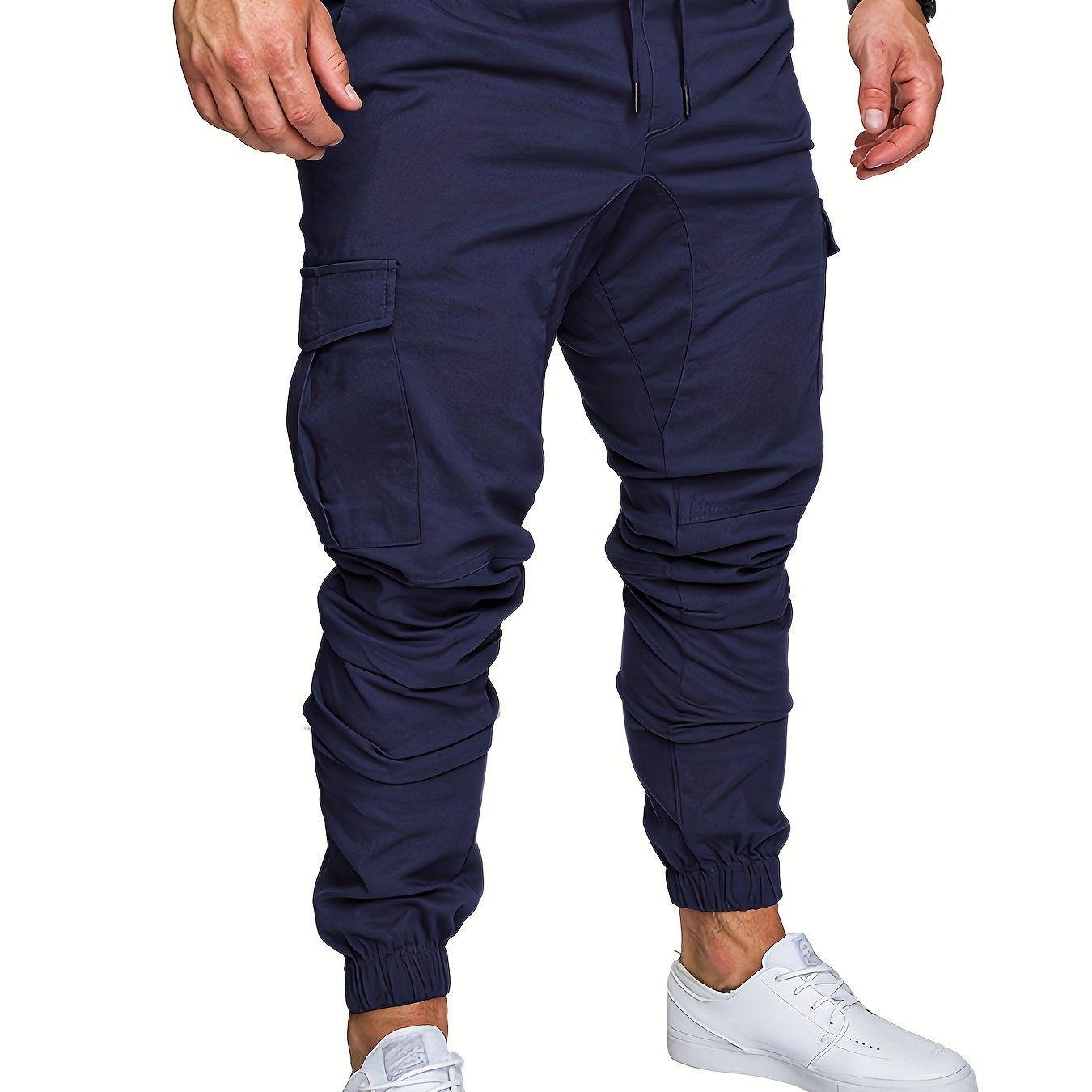 Pantalon cargo robuste pour homme avec design multi-poches, taille réglable