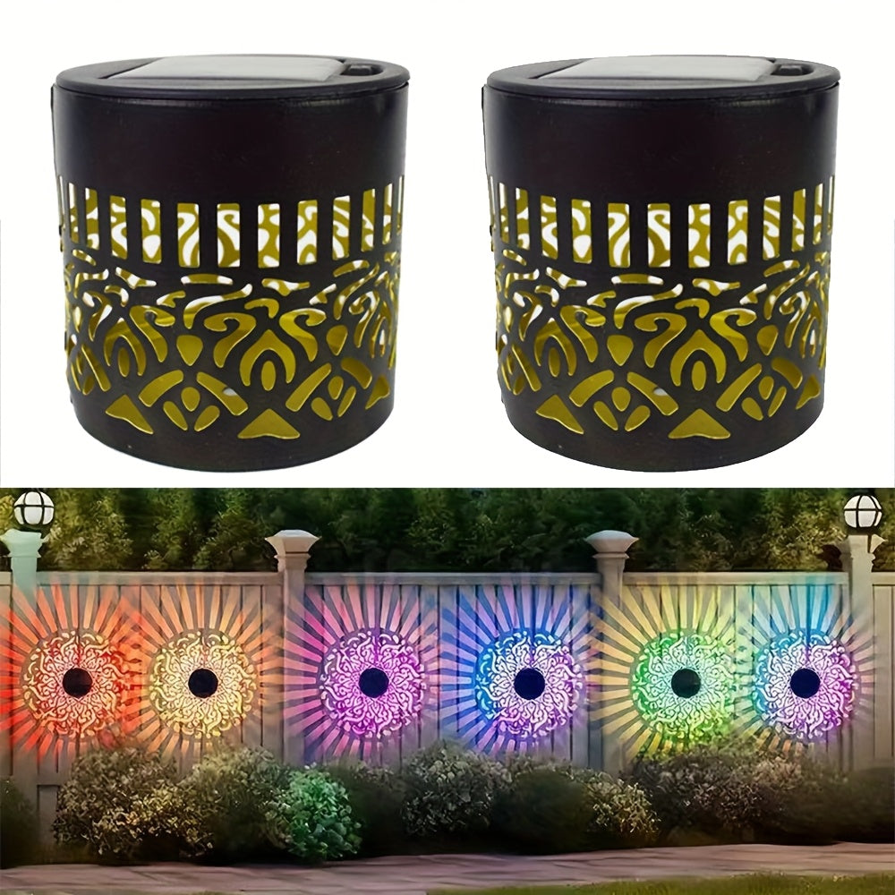 Lot de 2 appliques solaires murales d'extérieur avec changement de couleur RGB