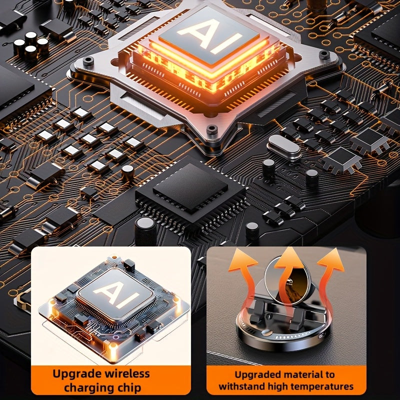 Support de téléphone à charge rapide sans fil 15 W, support de voiture