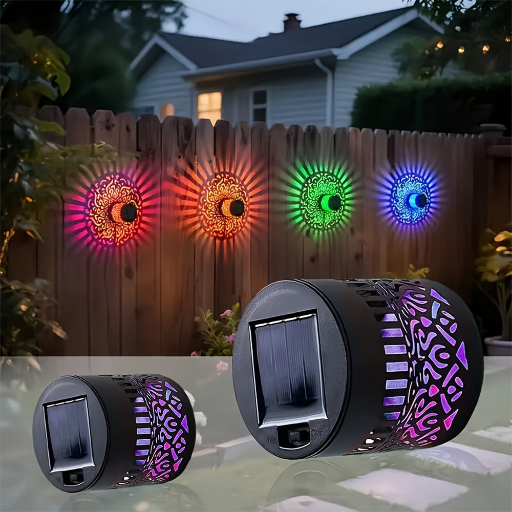 Lot de 2 appliques solaires murales d'extérieur avec changement de couleur RGB