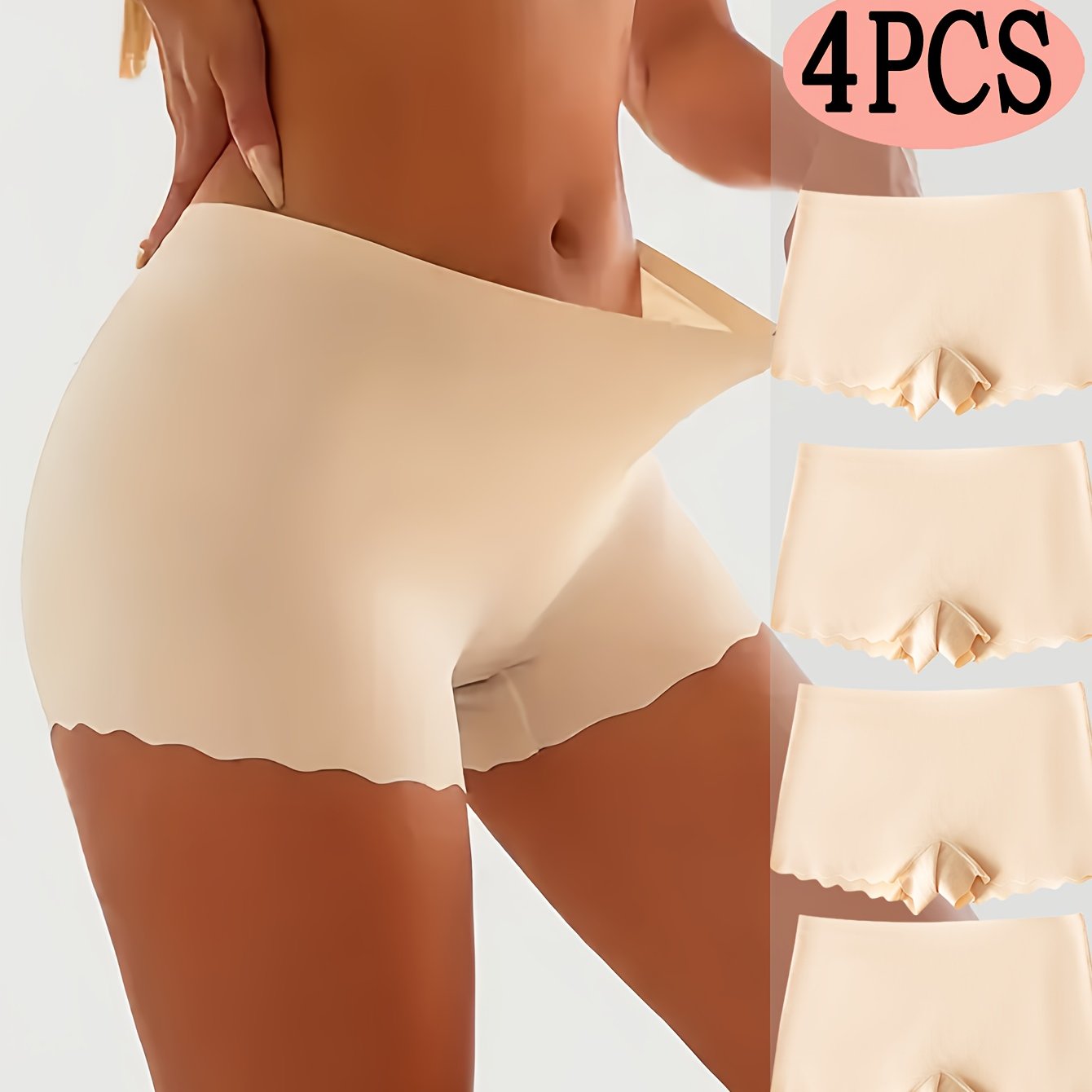 Lot de 4 culottes shorty pour femme - Tissu extensible, doux et confortable