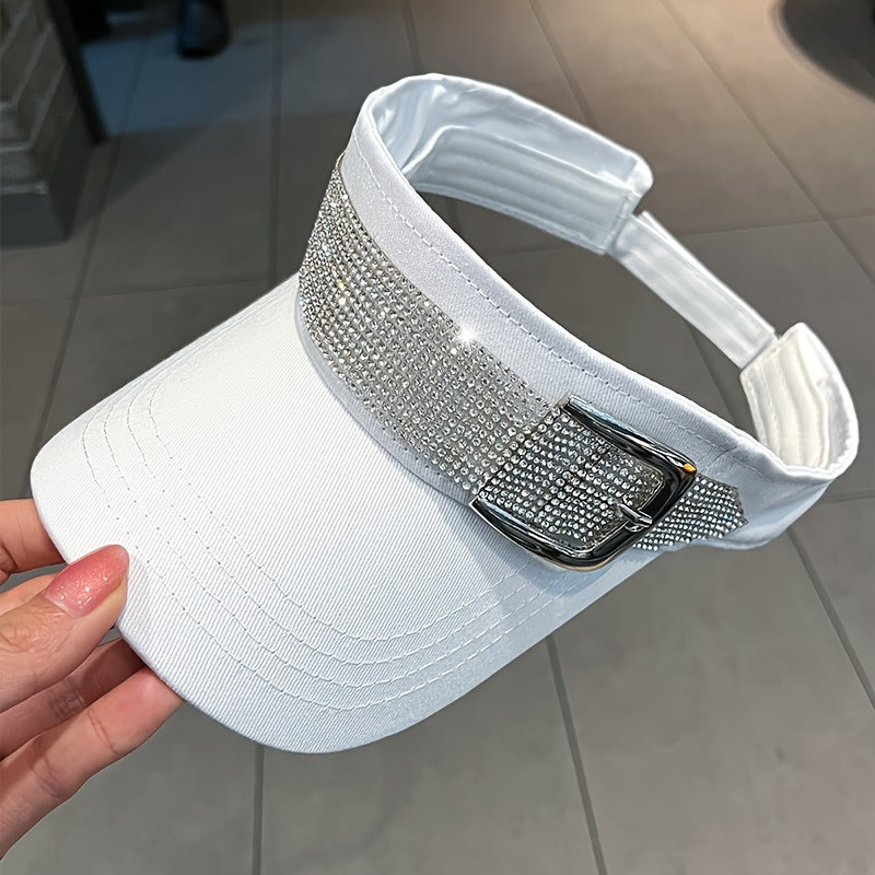 Casquette visière printemps/été pour femme avec strass