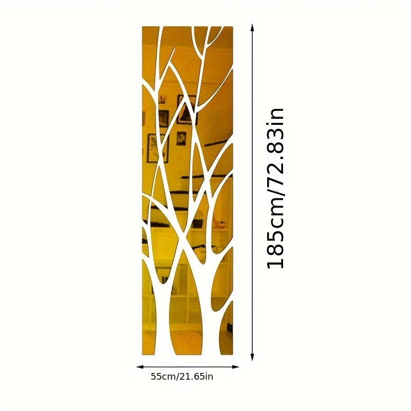 1set Acrylic Branches Wall Stickers Living Room Dining Room Entrance TV Background Wall Office Decoration Mirror Wall Stickers, Movable Wall Art Decor, Bedroom Living Room Wall Murals, Home Decor - Topdecheztop.fr