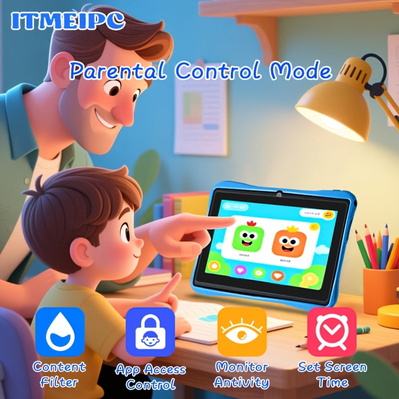 Tablette ITMEIPC 7 pouces Android 14, 4 Go de RAM