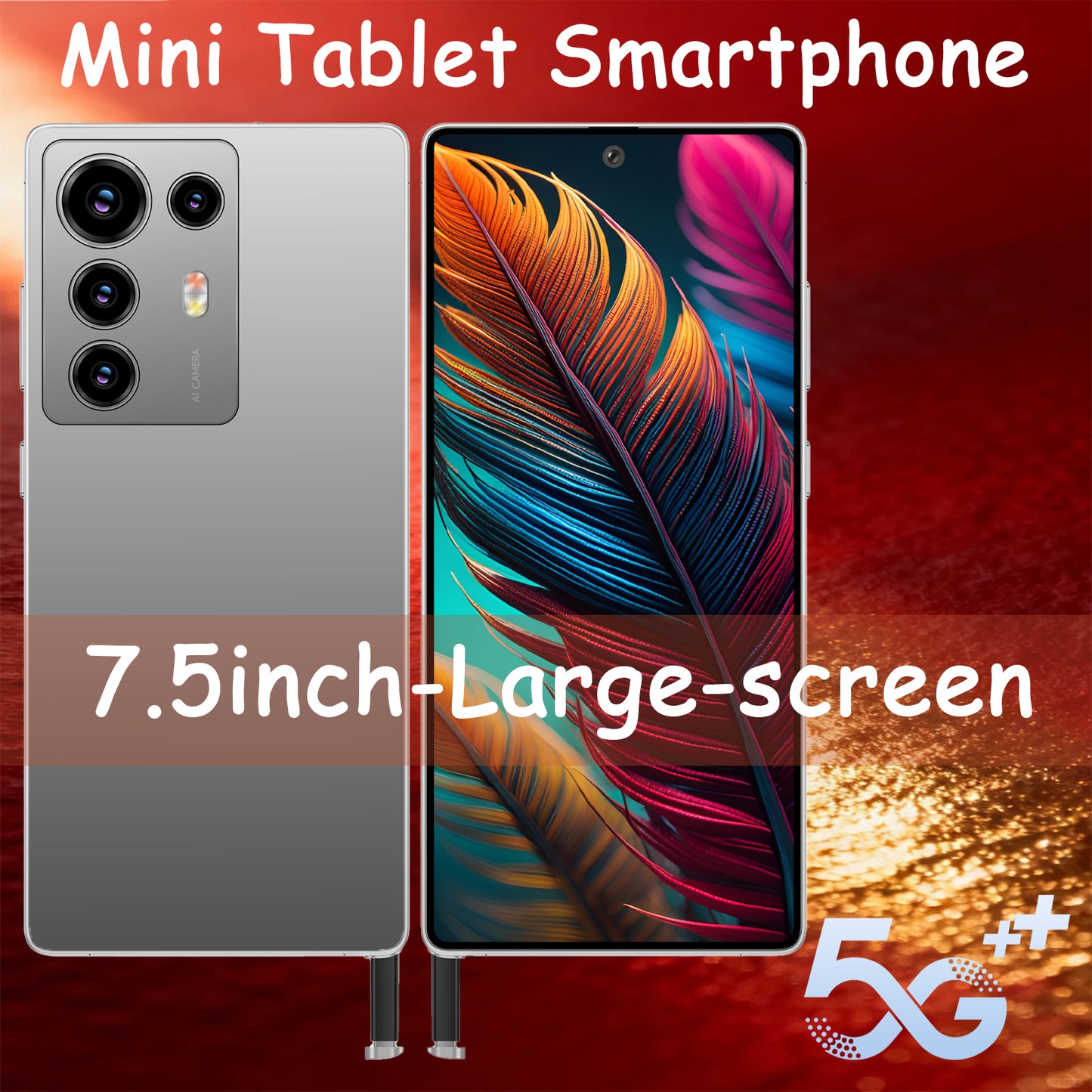 Mini tablette Android 7,5 pouces déverrouillée, 8 Go + 256 Go de stockage