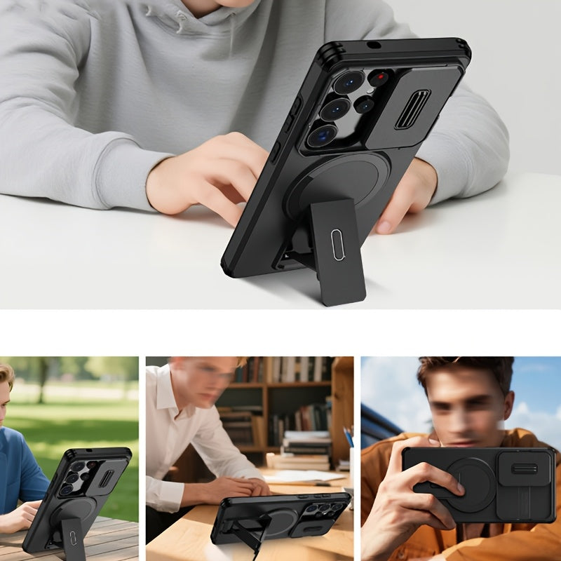 Coque rigide de protection antichoc renforcée avec support pour Galaxy S25 Ultra, S25 Fe, S24 Ultra, S23 Ultra, A17, A16, A56