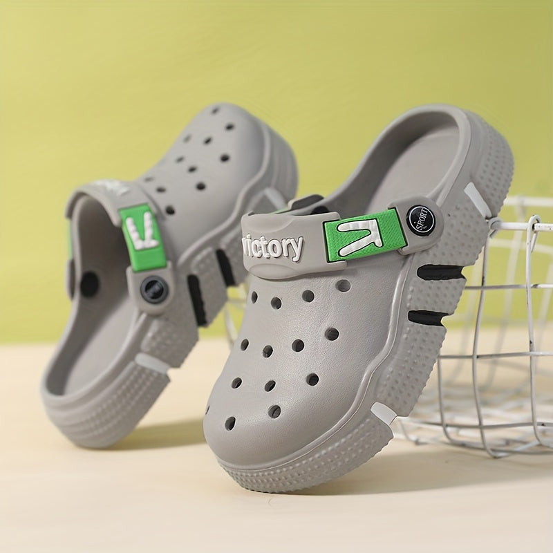 Victory Youngsters' Breathable Clogs - Comfortable, Non-Slip EVA Sandals for Boys & Girls, Durable for Indoor/Outdoor Use, All-Season Footwear in Black, Gray, White, Indoor Outdoor Clogs|Slipon Clogs|Durable Youngsters's Sand - Topdecheztop.fr