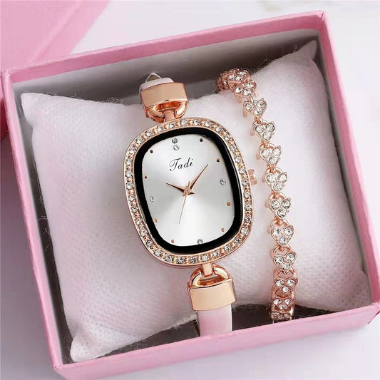 Montre-bracelet en strass pour femmes, deux pièces Opération réussie 6