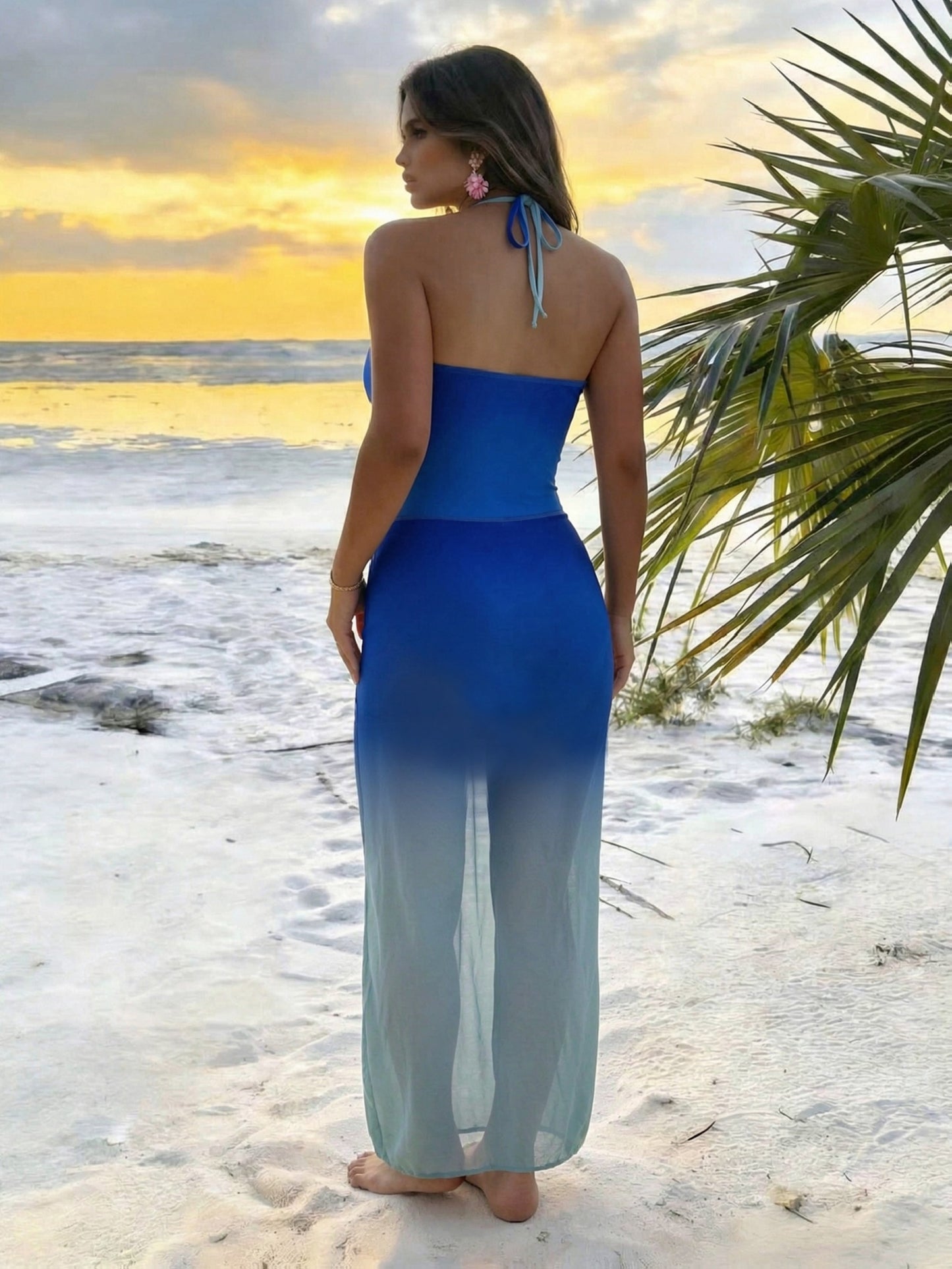 Ensemble maillot de bain élégant | Maillot de bain dos nu dégradé