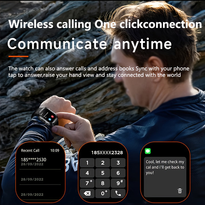 Montre connectée pour homme, grand écran tactile de 5,1 cm