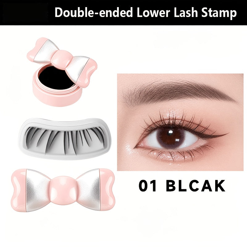 Tampon Double Cône pour Cils Inférieurs Papillon - Noir | Marron, Contouring Précis et Durable, Waterproof et Résistant à la Transpiration. Stylo Tampon Double Cône pour Eyeliner, Aspect Dégradé H-Bow, Film à Séchage Rapide, Effet de Cosmétique Longue Durée