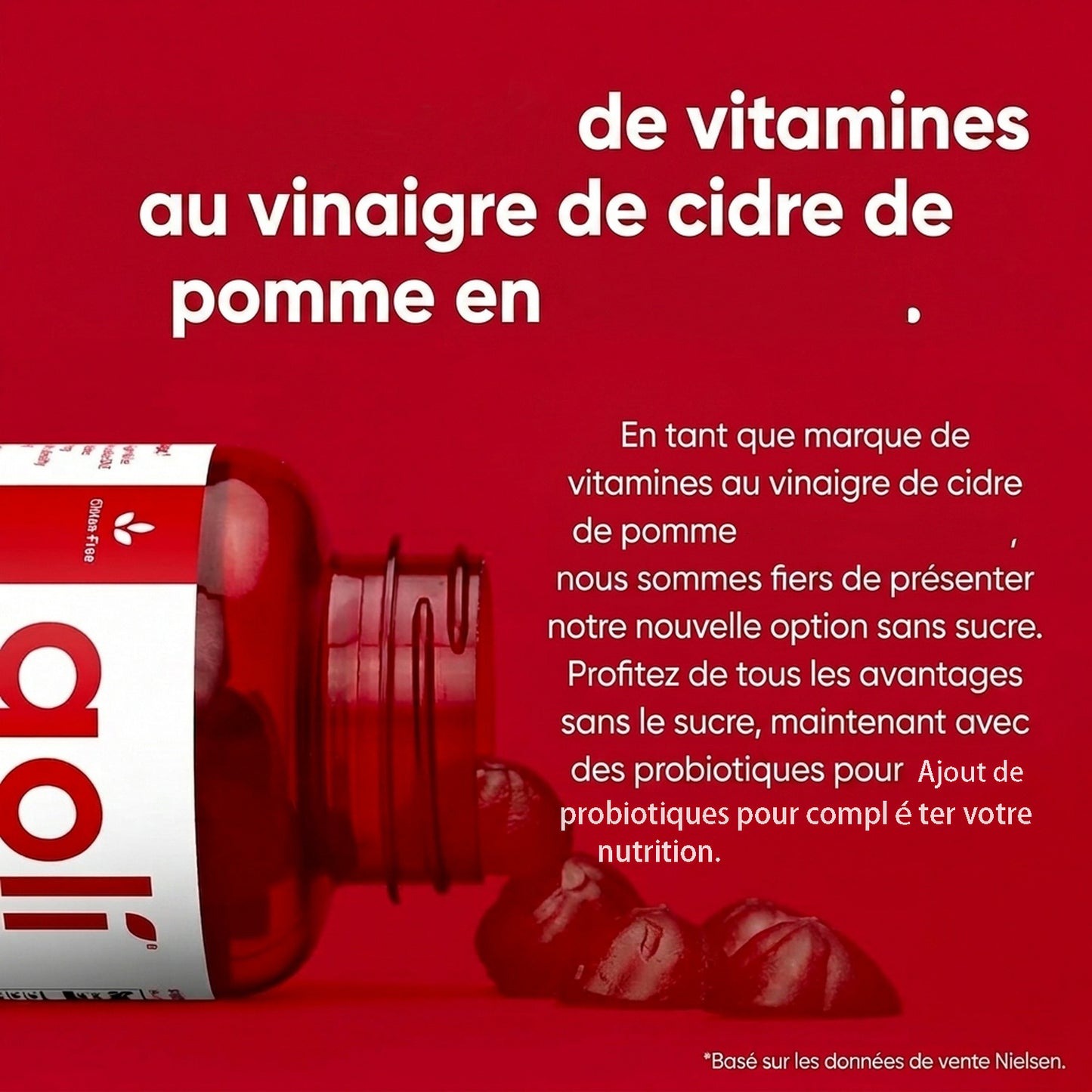 Gommes Vinaigre de Cidre de Pomme Vitamine B Probiotiques Vegan Keto Sans Gluten 60 Gelules