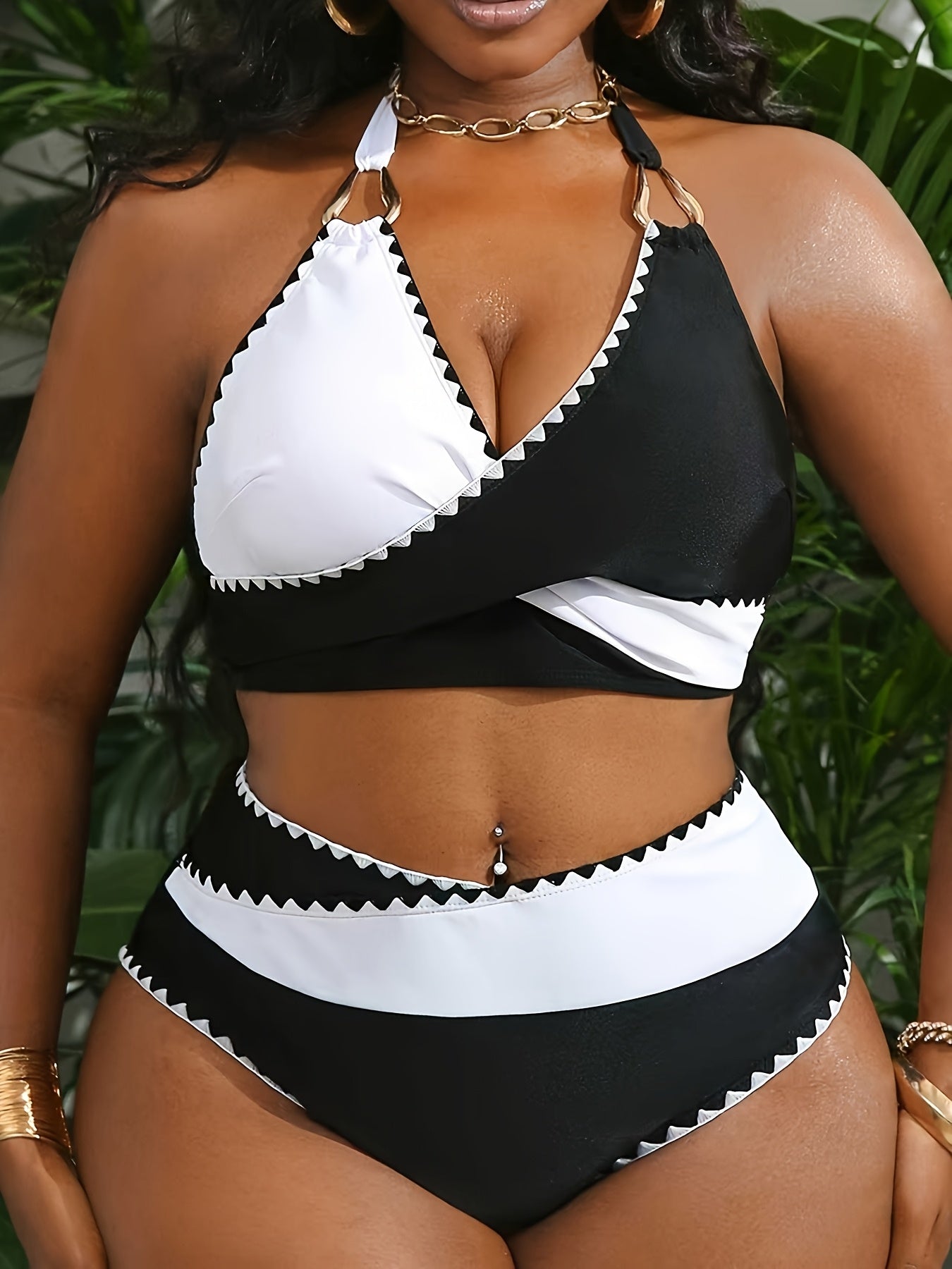Maillot de bain deux pièces bikini grande taille pour femme