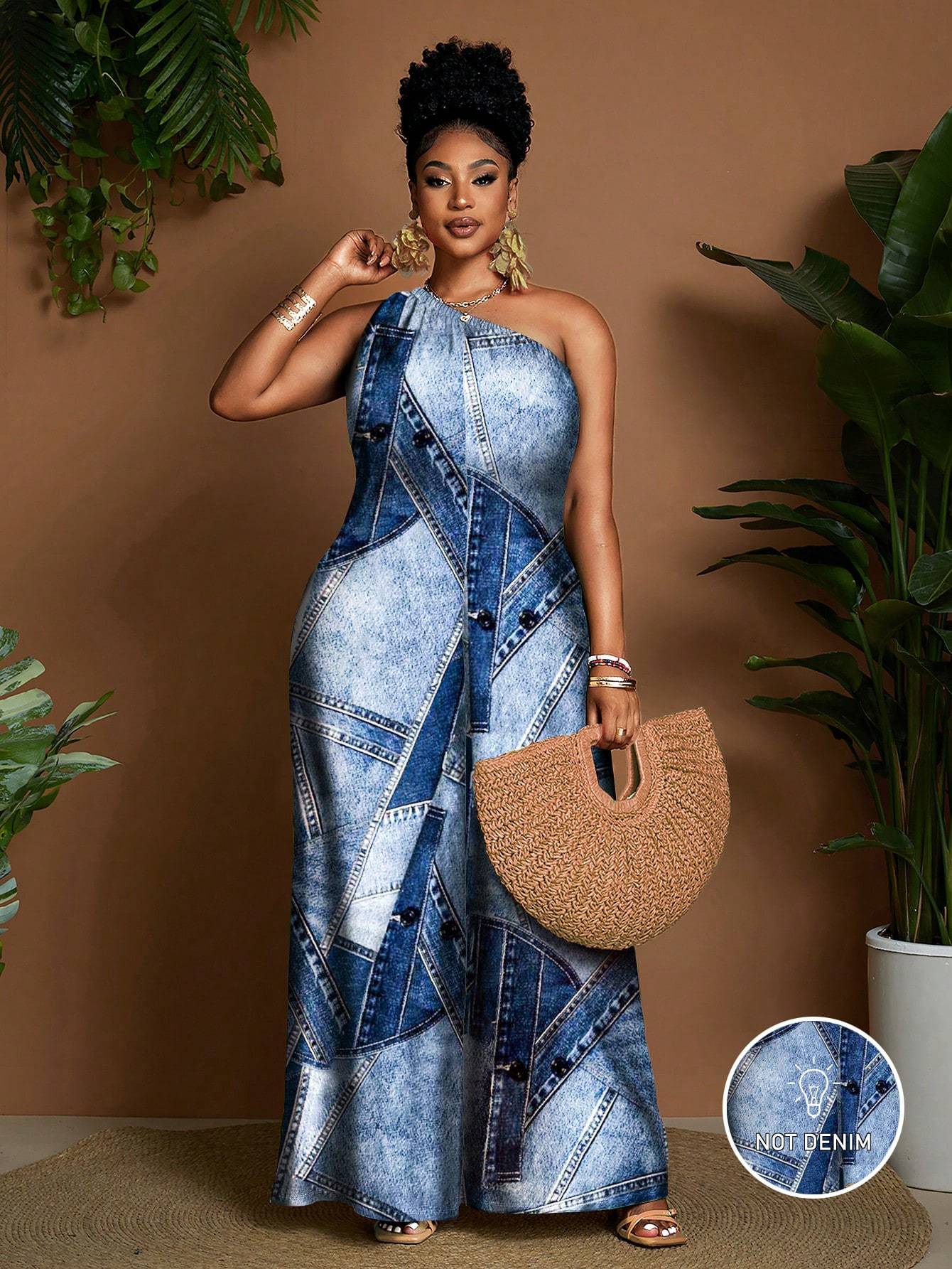 Combinaison imprimée grande taille