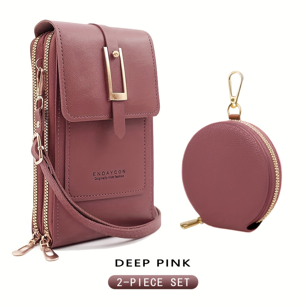 Petit sac carré multifonctionnel, portable avec plusieurs compartiments et emplacements pour cartes