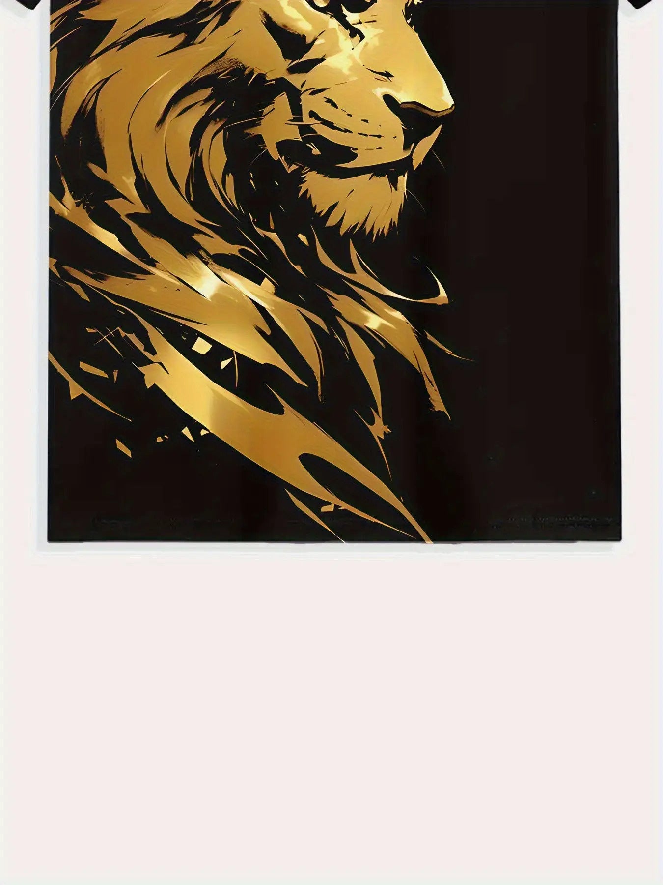 T-shirt homme à motif lion noir - Imprimé numérique