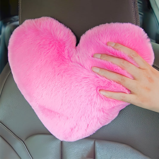 Appuie-tête de voiture (2 pièces), coussin en peluche en forme de cœur