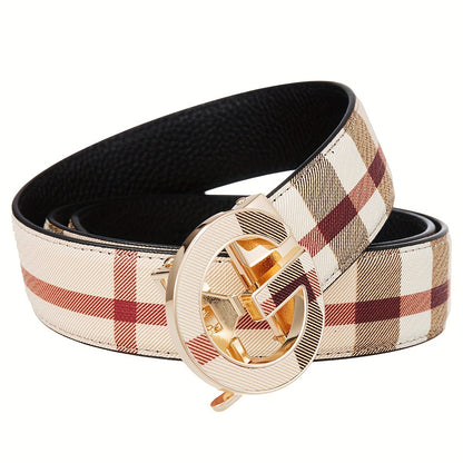 Ceinture en cuir de vachette véritable à boucle automatique G