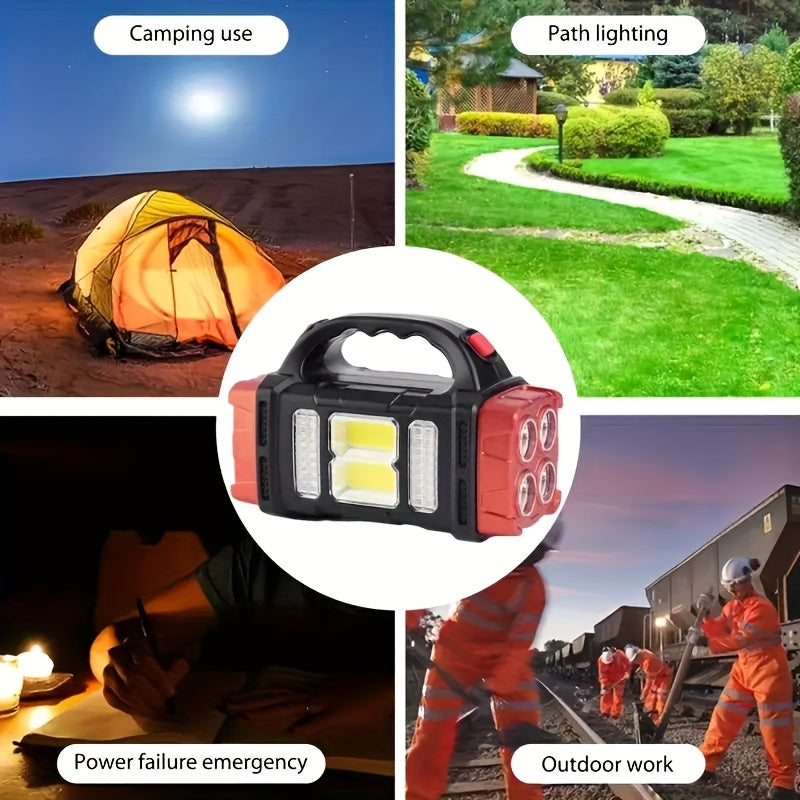 1 pièce Lampe de camping solaire rechargeable, 1 pièce Lampe de camping solaire LED, lampe torche portable et rechargeable lumineuse, convient pour l'extérieur, la randonnée, le camping IP67