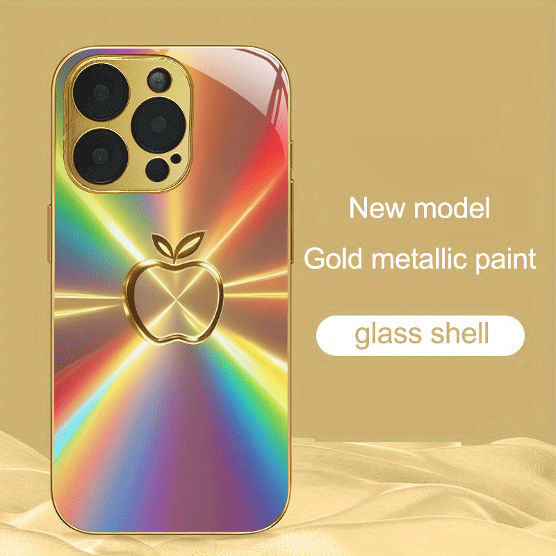 Coque en verre trempé avec motif pomme