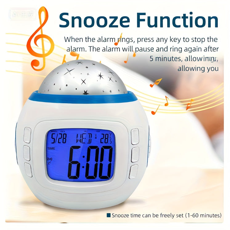 Réveil projecteur de ciel étoilé transformant votre espace en dôme céleste captivant