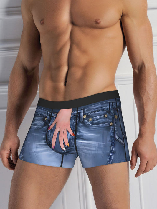 Boxer bleu humoristique BIIHUDU pour homme