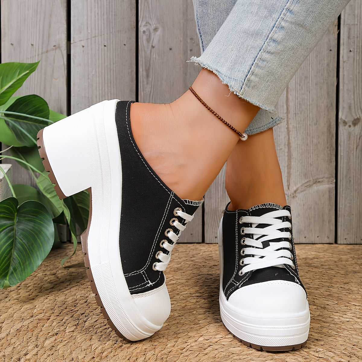 Mules confortables à lacets pour l'extérieur