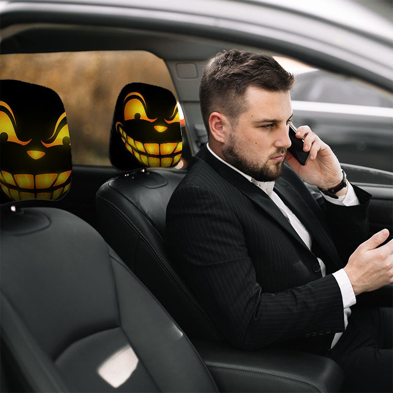 Lot de 2 housses d'appuie-tête lumineuses Chat du Cheshire, style fantaisie