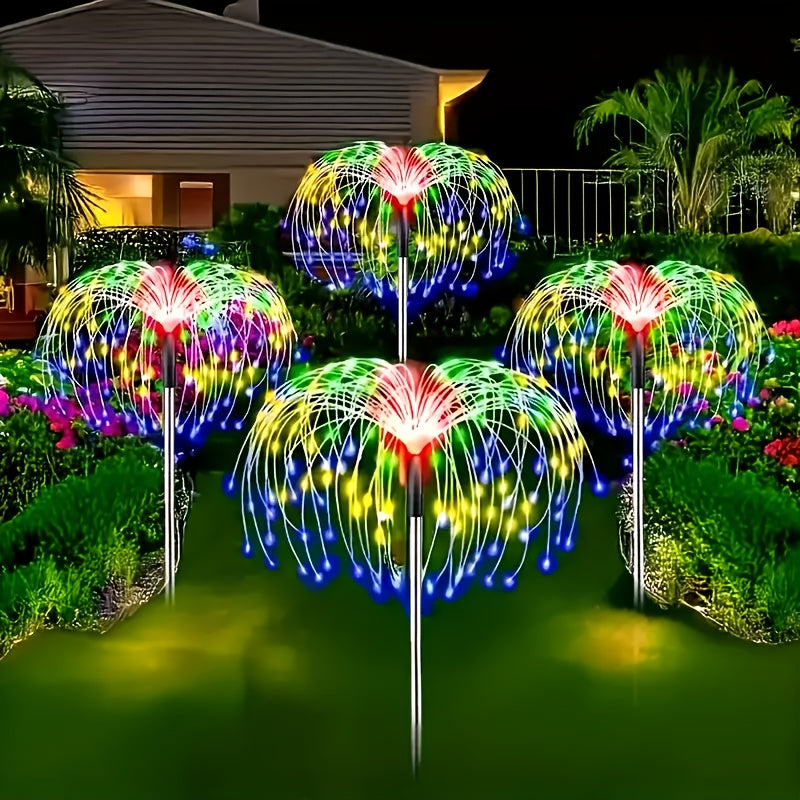 Lot de 4 lampes solaires d'extérieur pour jardin (240 LED), version améliorée