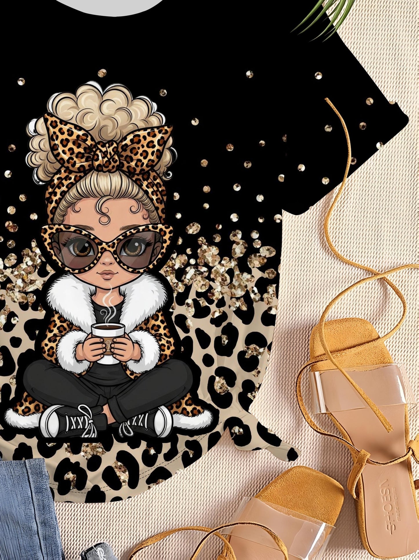 T-shirt à manches courtes et col rond pour femme