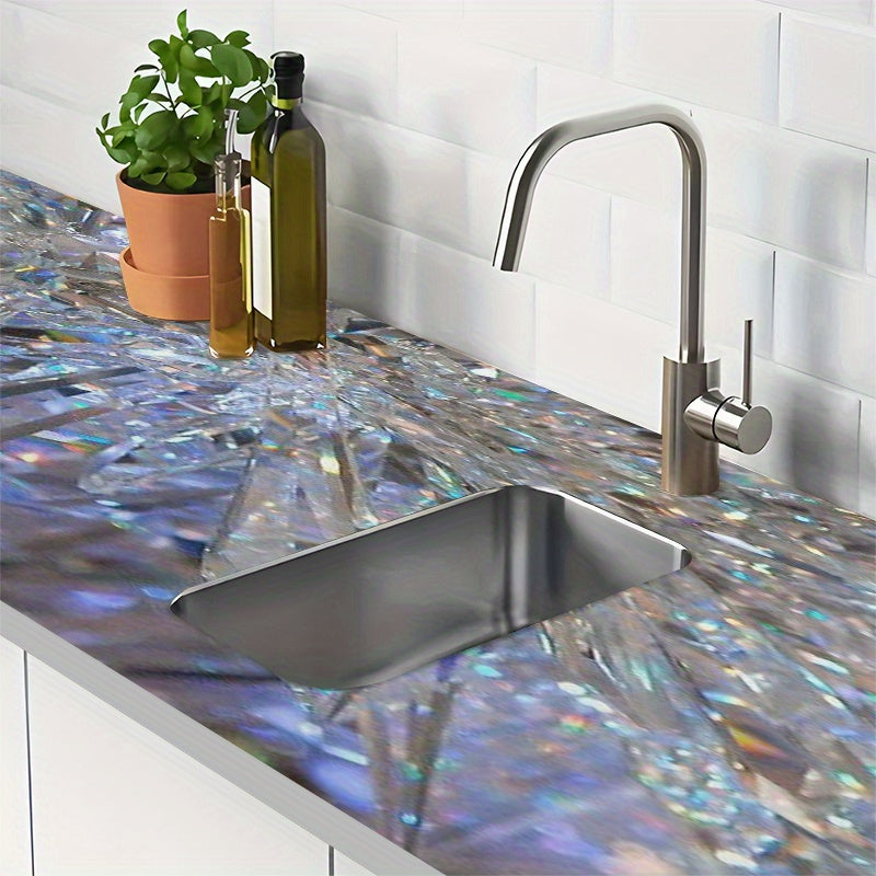 Autocollant de bureau en vinyle 2D à motif diamant (1 pièce) , 1 metre