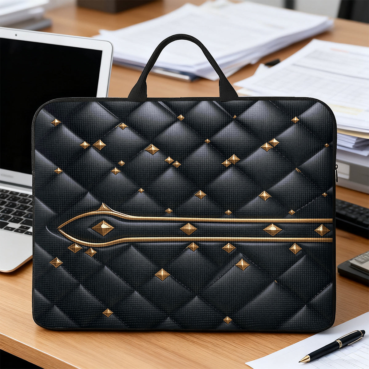 Sacoche pour ordinateur portable en cuir clouté compatible avec les ordinateurs portables de 13/14/15/16/17 pouces