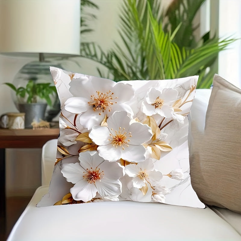 1pc, Super Soft Printed Flowers Fresh Throw Pillow Case Print Cushion Cover - Topdecheztop.fr