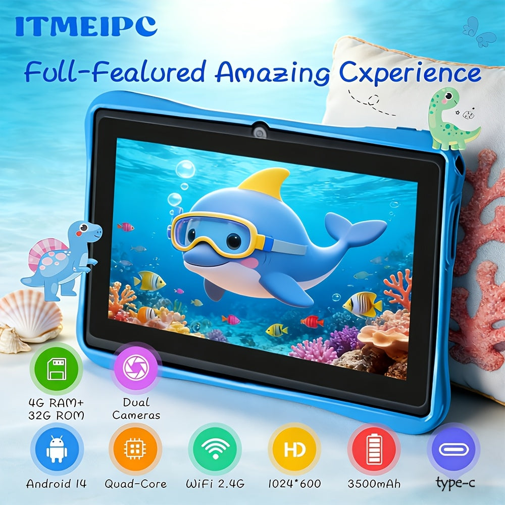 Tablette ITMEIPC 7 pouces Android 14, 4 Go de RAM