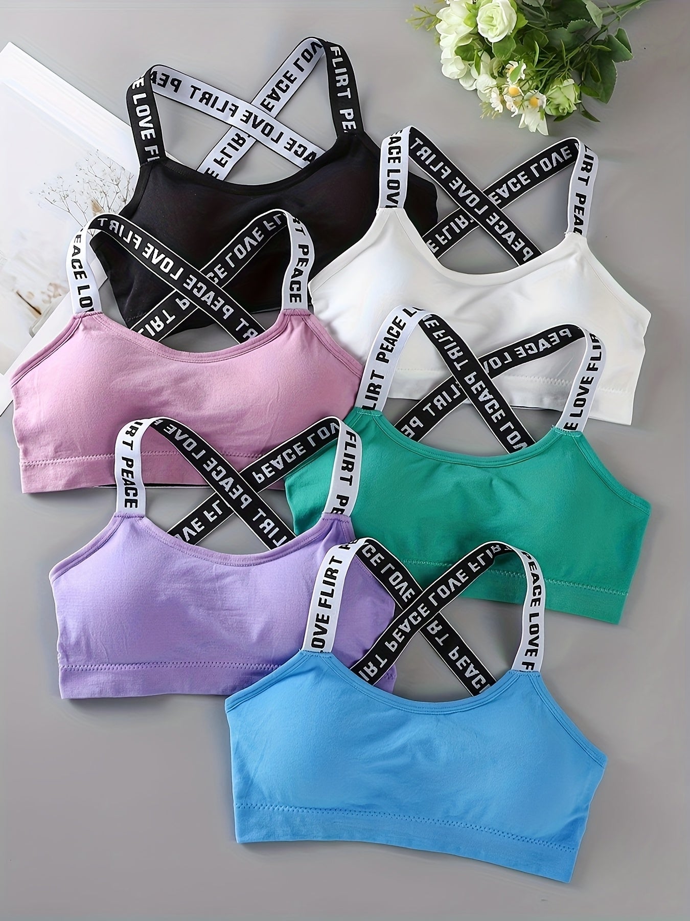 Ensemble de 6 soutiens-gorge de sport pour femme à imprimé